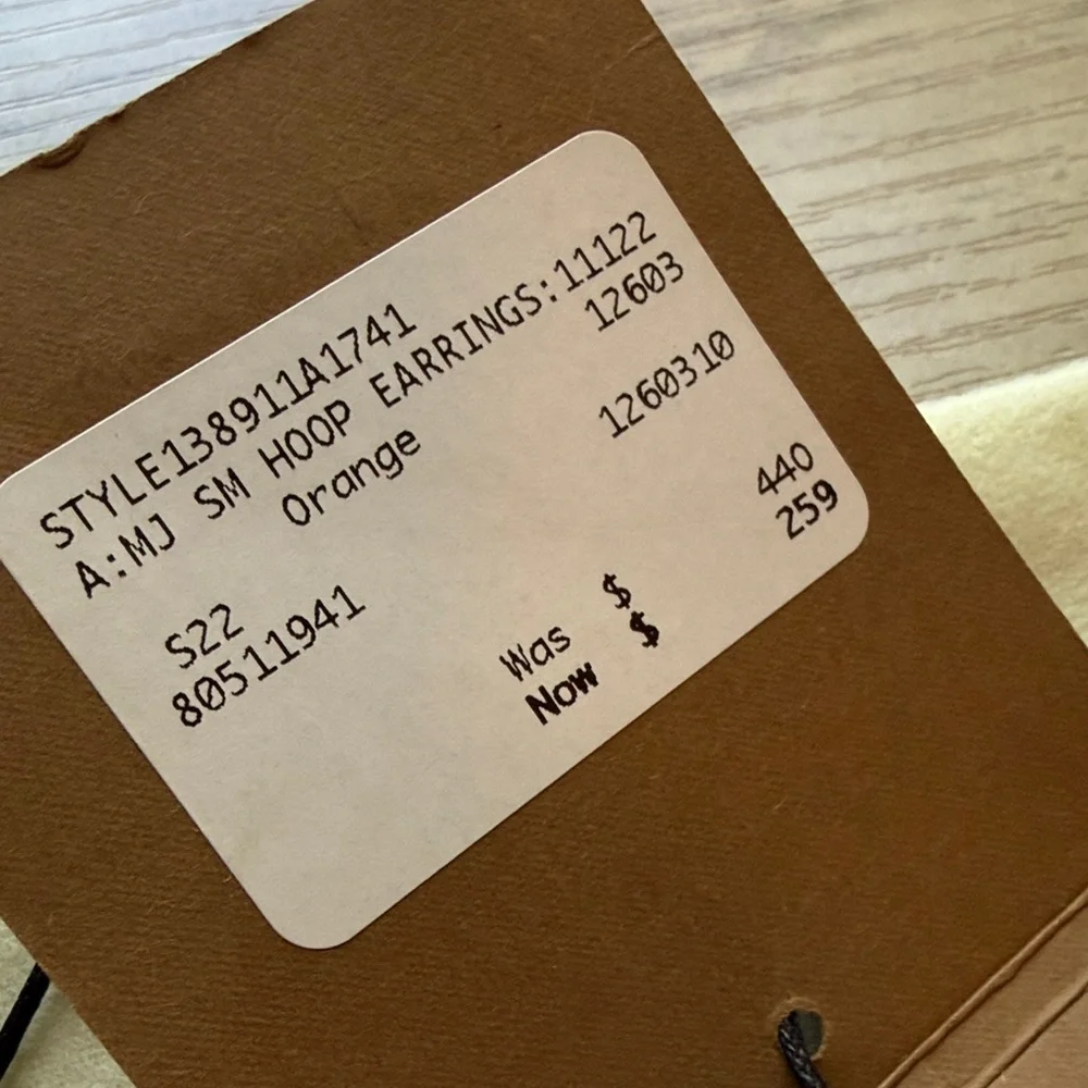 NWT Burberry Small Hoop Orange and Silver Earrings 25mm - Picture 4 of 9